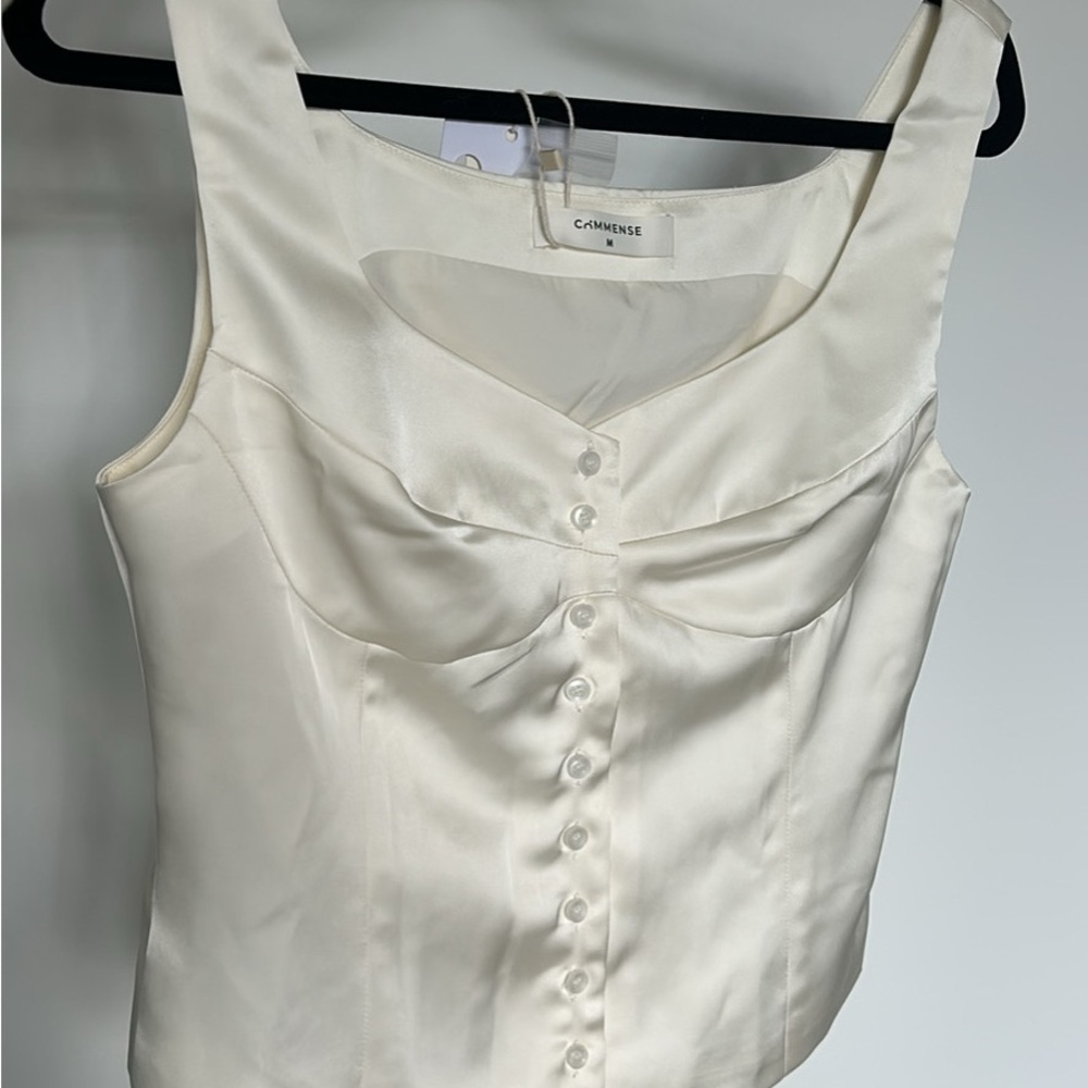 Cream Satin Corset Blouse